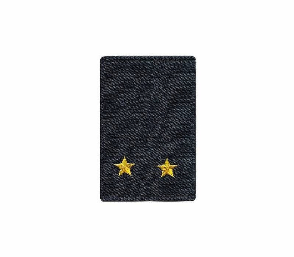 Фальшпогоны Полиция темно-синие с вышитыми звездами (лейтенант) на липучке