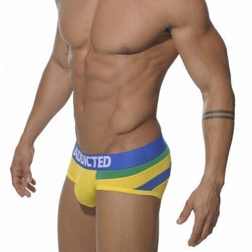Мужские трусы брифы желтые с флагом Бразилии Seobean Addicted World Cup Brief Brasil Style