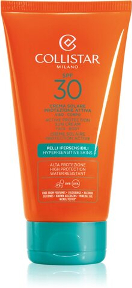 Collistar Special Perfect Tan Active Protection Sun Cream - водостойкий солнцезащитный крем SPF 30 /   150  ml  / GTIN 8015150262002
