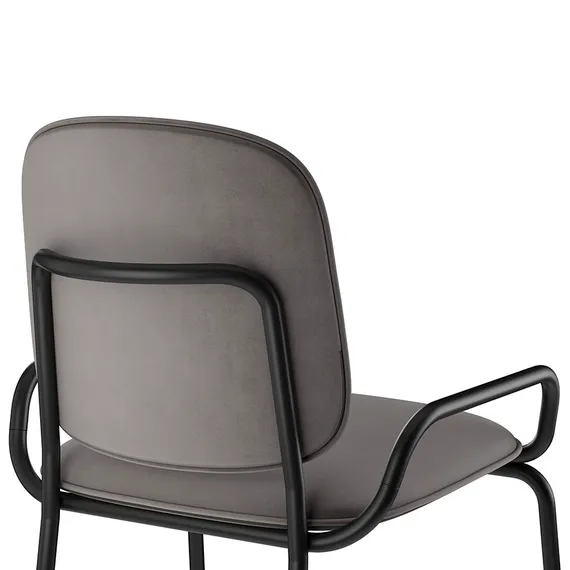 Стул полубарный ror, 2 frame, велюр, черный/серый