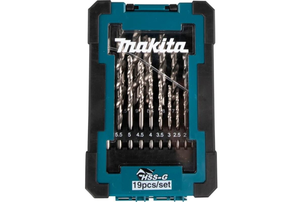 Набор сверл по металлу HSS-G, 19 шт. (1-10мм, шаг 0.5мм) Makita D-67549