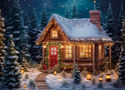 ДОМИК ЗИМА №1 фон неопреновый