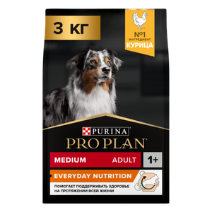 Сухой корм Pro Plan для взрослых собак средних пород, с высоким содержанием курицы