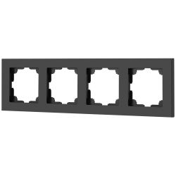 Рамка для розеток и выключателей Intro Accent 6-504-05 на 4 поста, СУ, антрацит | Intro