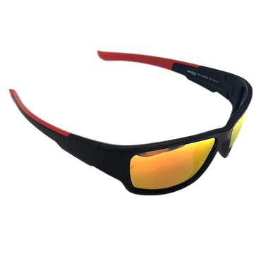 Очки Поляризац. Aloyd AD002-W23-G26 без чехла (Оправа чёрный матовый/красный Линзы серые/напыление красное золото)