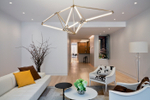 Ceiling design lamp  Shy by Bec Brittain (9 hands,  vertical)