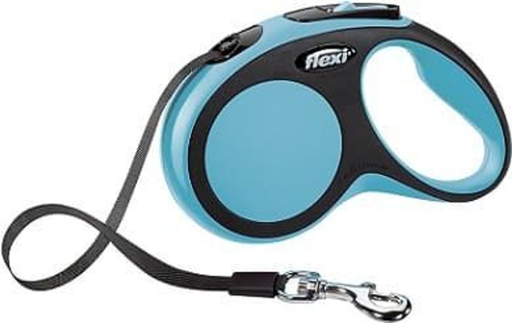 flexi рулетка New Comfort S (до 15 кг) лента 5 м черный/синий