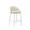 Стул полубарный Eamy из бежевой экокожи, ясеневого шпона с натуральной отделкой и бежевого металла