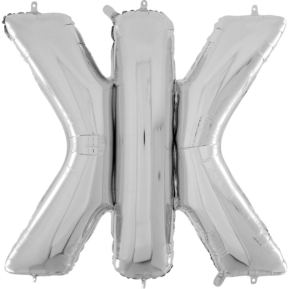 Шар фольгированный Буква Ж 66 см (Серебряный)