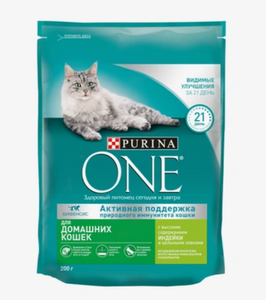 Корм сухой Purina One с высоким содержанием индейки и цельными злаками 200гр