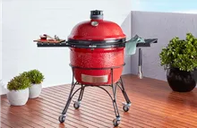Керамический гриль Kamado Joe Big Joe II, 61 см, красный, с ножками и столиками