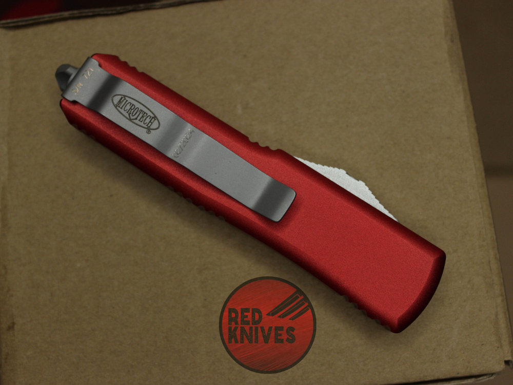 Нож Microtech UTX-85 A+++ T/E Tanto - красная рукоять, апокалиптик танто клинок