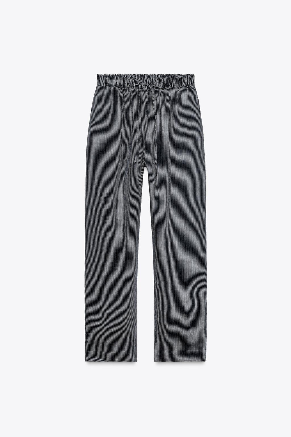 Брюки из смесового льна в полоску — zw collection