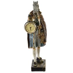 GAEM Фигурка декоративная "Лошадь" с часами D5см, (LR44x1), L11,5 W11 H36 см