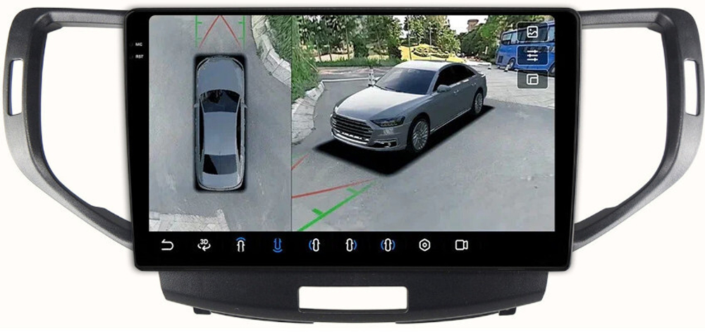 Магнитола для Honda Accord 8 2008-2012 - FarCar BX3236M-360 монитор 9.5" 2K QLED на Android 13, 6Гб+128Гб, CarPlay, 4G SIM-слот, 4 камеры в комплекте