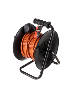 Удлинитель на пластиковой катушке Gigant ПВС 2х0,75 6A 20м IP44 GRANITE ZG PE-032