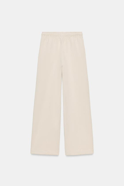 ZARA ПРЯМЫЕ БРЮКИ ИЗ ИНТЕРЛОКА, ЭКРЮ