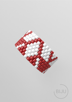 Схема кольца из бисера, узор PEYOTE, мозаичное плетение, четный счет, узор пейот из Miyuki Delica 11/0, файл PDF, RING_451