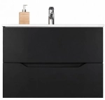 Тумба с раковиной Orange Line Li-80Tub+Ra черный матовый