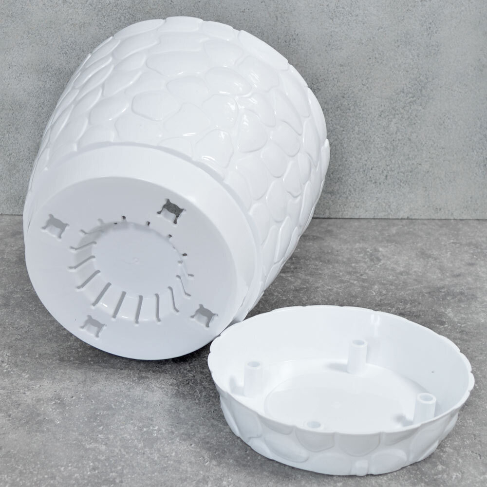 Кашпо Камешки 8л №4 белое