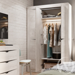 Шкаф трёхстворчатый ШК-35 МС Леонардо (бетон пайн светлый/бетон пайн светлый; графит)