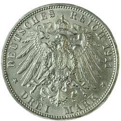 Монета 3 Марки 1911 г. "25 лет свадьбы Вильгельма II и Шарлотты"