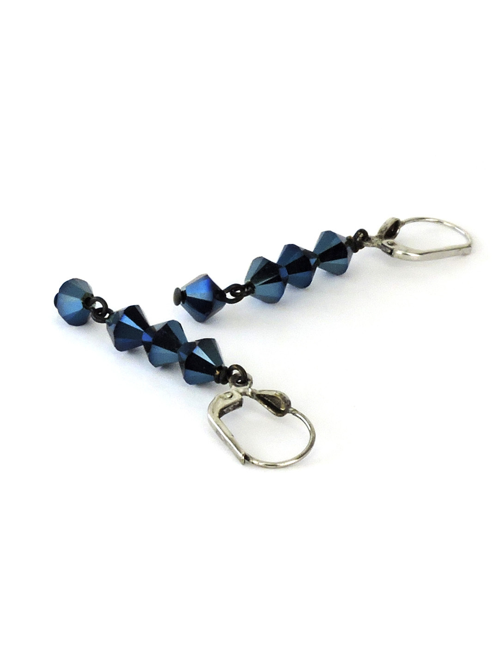 4719 Coeur de Lion серьги из кристаллов Сваровски сапфирового цвета.