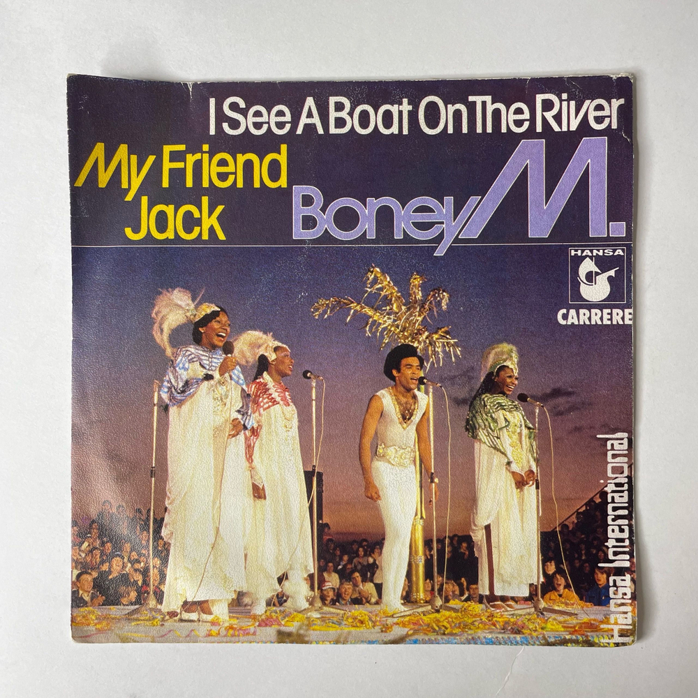 Винтажная виниловая пластинка 7 дюймов (маленькая пластинка) Boney M. My Friend Jack / I See A Boat On The River (Франция 1980)