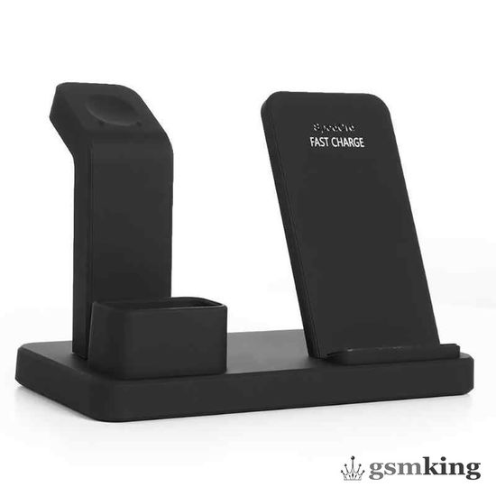 iSA Wiriless Charger Stand 3-in-1 Black