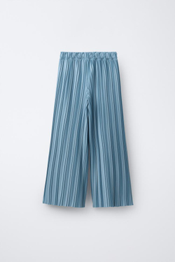 ZARA ПЛИССИРОВАННЫЕ БРЮКИ, СИНИЙ