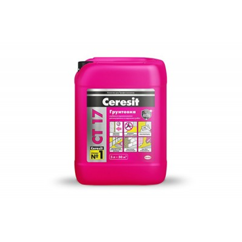 Ceresit ct 17 pro грунтовка глубокого проникновения для наружных и внутренних работ, зима (5л)