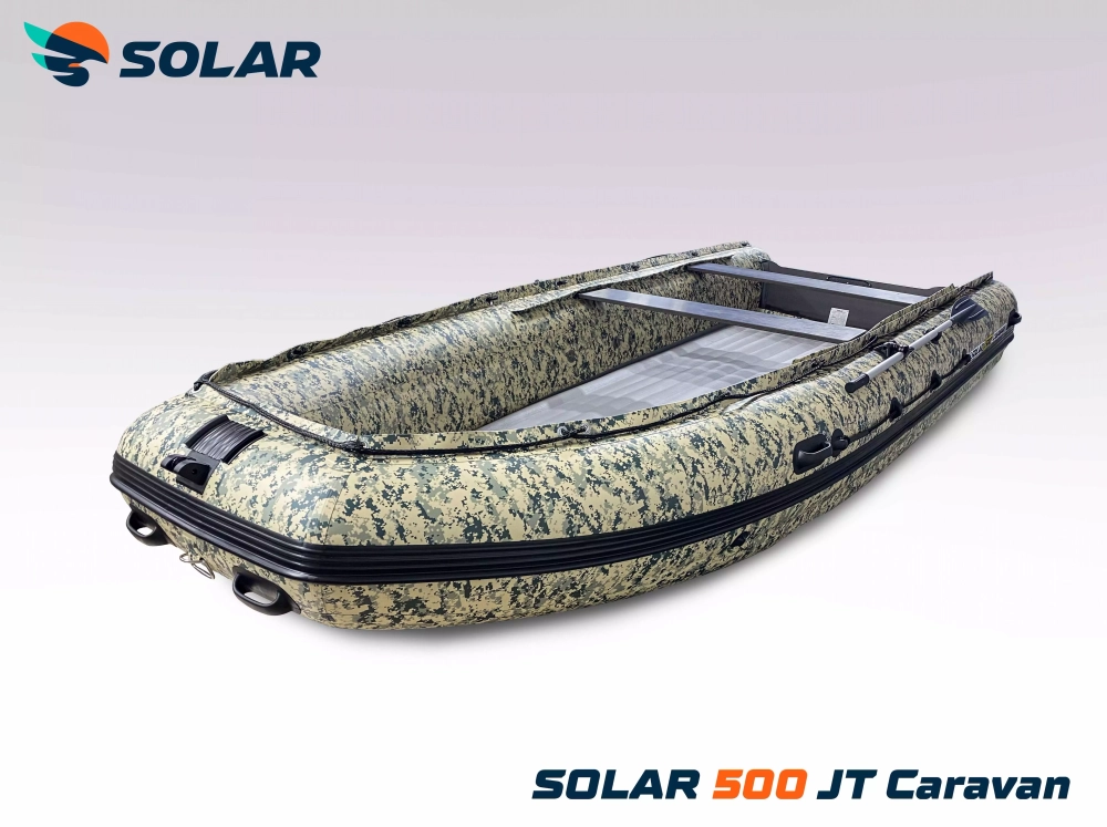 Лодка надувная моторная solar-500 caravan jet tunnel