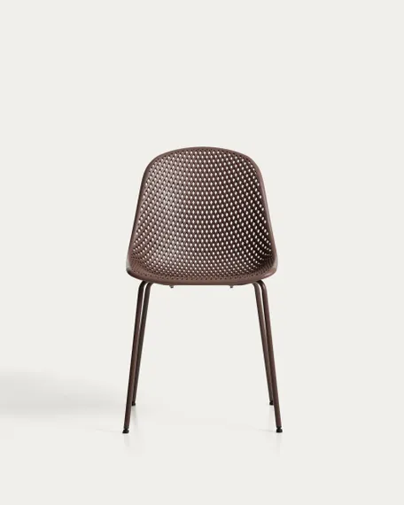 Уличный стул Quinby из коричневой стали и пластика