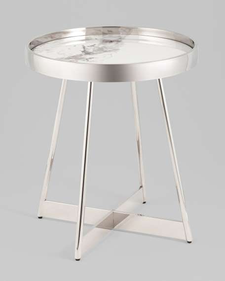 Журнальный столик Гера 50*50 см сталь серебро