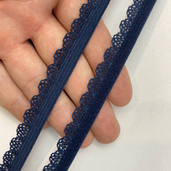 Отделочная резинка ажурная темно-синяя 12 мм