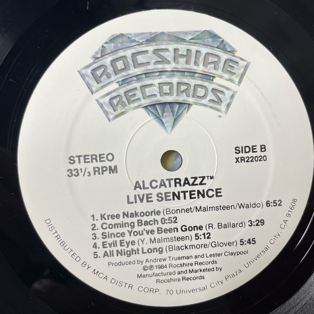 Винтажная виниловая пластинка LP Alcatrazz Live Sentence (No Parole From Rock 'n' Roll) (USA 1984)