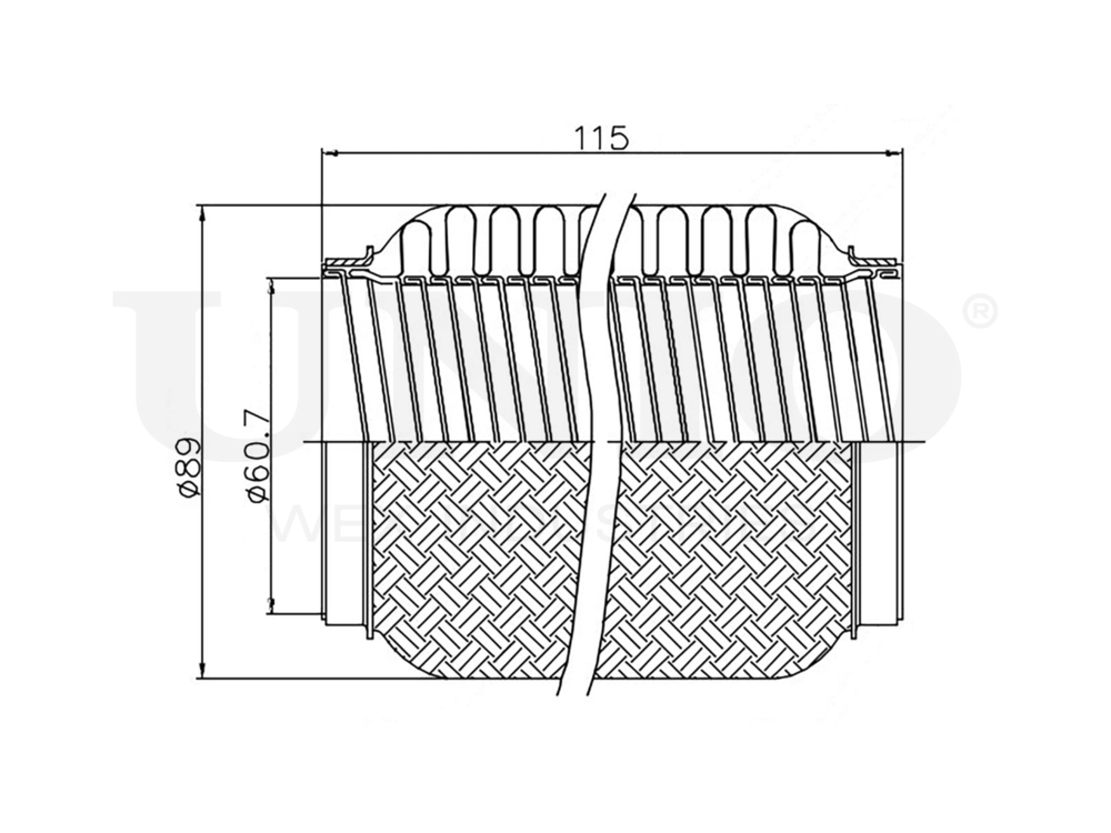 Гофра глушителя 60x115 мм InterLock UNIO EXP-60115L