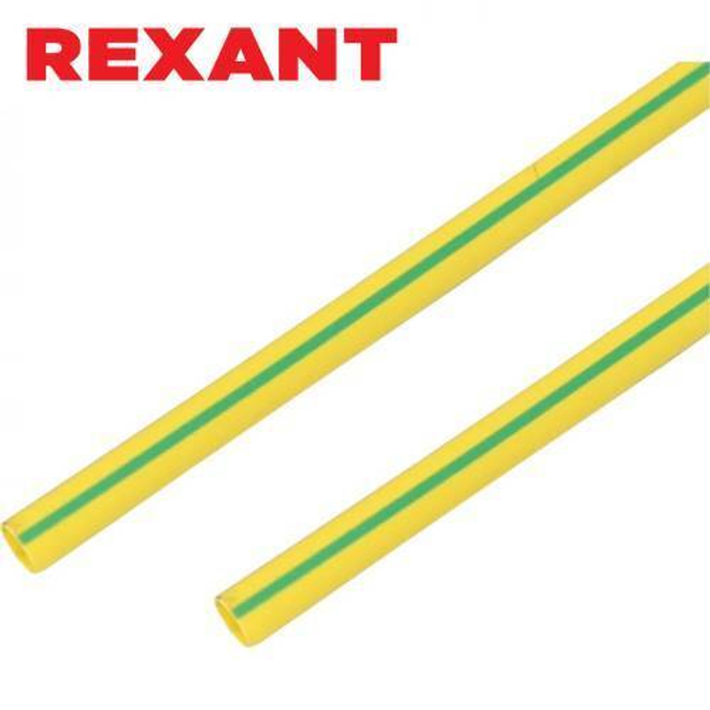 10,0/5,0 мм 1м термоусаживаемая трубка желто-зеленая Rexant/21-0007