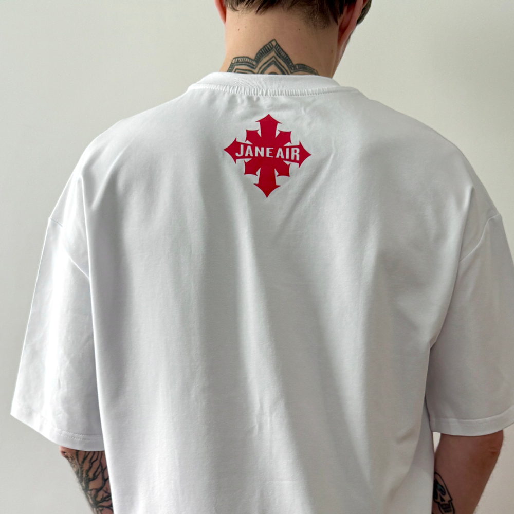 Футболка “БЕГИ” OVERSIZE белая