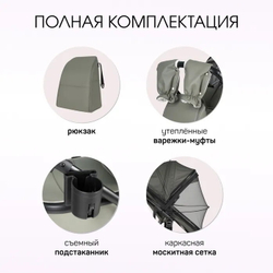 Коляска трансформер Aimile Adventurer оливковый