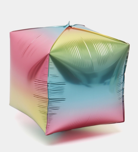 Шар (25х27см) фольгированный/ Куб/ Градиент/ 1 шт М096