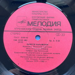 Винтажная виниловая пластинка LP Orchestra Caravelli Оркестр Каравелли (СССР 1985)