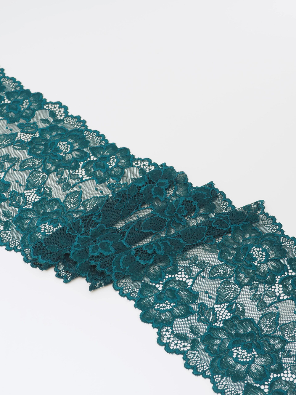 Эластичное кружево темно-зеленое ширина 18,5 см