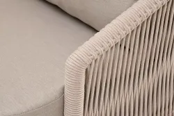 "Верона" лаунж-зона 5-местная плетеная из роупа (веревки), каркас алюминиевый белый, роуп бежевый