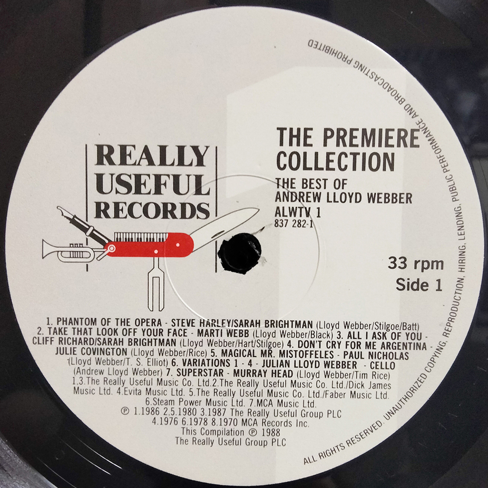 Andrew Lloyd Webber / The Premiere Collection (The Best Of Andrew Lloyd Webber)(LP)