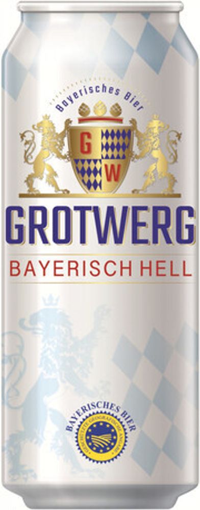 Пиво Гротверг Байриш Хель / Grotwerg Bayerisch Hell 0.5 - банка