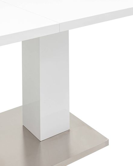 Стол обеденный Sidney раскладной 140-180*90 глянцевый белый