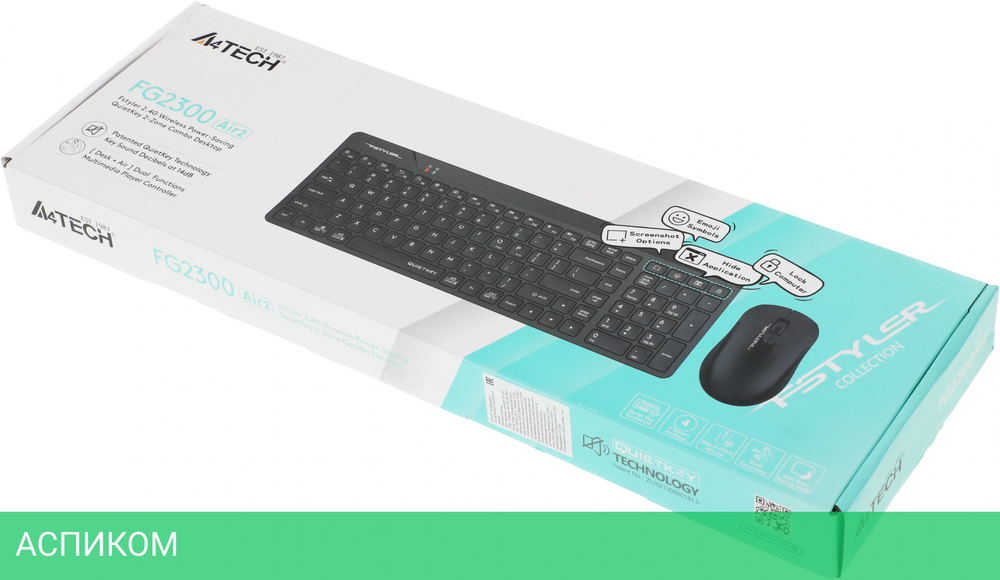 Набор периферии A4Tech Fstyler FG2300 Air2 черный