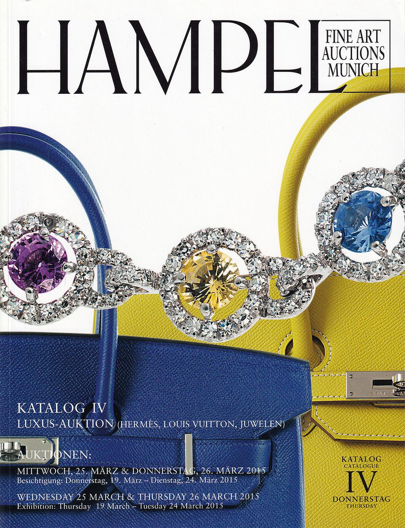 Каталог аукциона Hampel, Мюнхен, Люксовый аукцион: Hermès, Louis Vuitton, ювелирные украшения от 25-26 марта 2015 года
