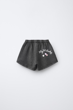 ZARA БЕРМУДЫ С ЭФФЕКТОМ СТИРКИ MY MELODY © SANRIO, АНТРАЦИТОВО-СЕРЫЙ